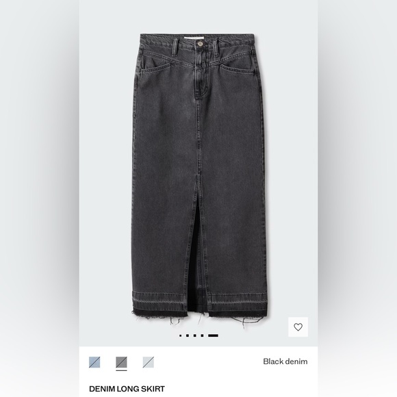 Black Denim Maxi Skirt